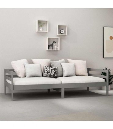 vidaXL Day Bed | Grey | Solid pine wood | 90 x 200 cm