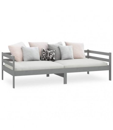 vidaXL Day Bed | Grey | Solid pine wood | 90 x 200 cm