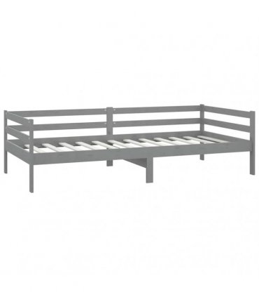 vidaXL Day Bed | Grey | Solid pine wood | 90 x 200 cm