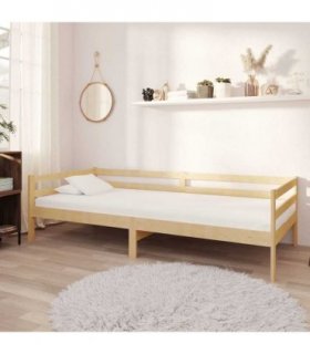 vidaXL Day Bed | Natural Pine | Solid Pinewood | Single — Size: 90 x 200 cm
