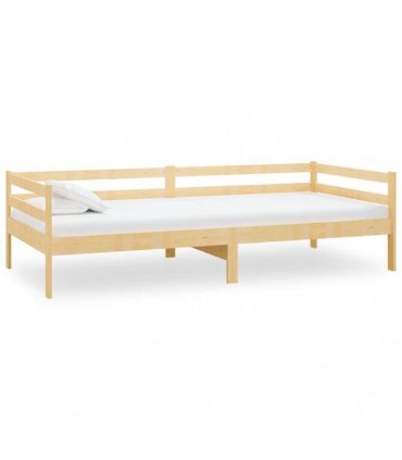 vidaXL Day Bed | Natural Pine | Solid Pinewood | Single — Size: 90 x 200 cm