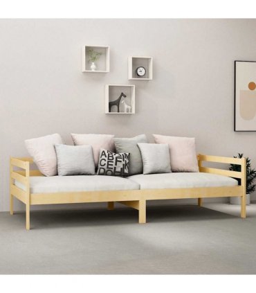 vidaXL Day Bed | Natural Pine | Solid Pinewood | Single — Size: 90 x 200 cm
