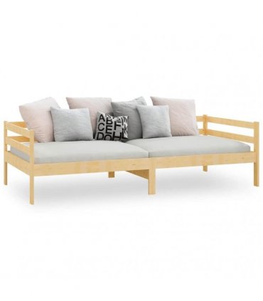 vidaXL Day Bed | Natural Pine | Solid Pinewood | Single — Size: 90 x 200 cm