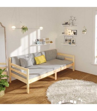 vidaXL Day Bed without Mattress 80x200cm Solid Wood Pine — Colour: natural, Size: 80 x 200 cm — V0672026905