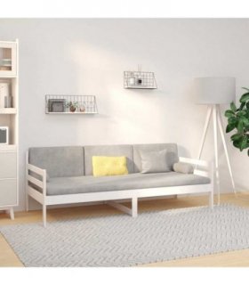 vidaXL Day Bed without Mattress White 80x200cm Solid Wood Pine — Size: 80 x 200 cm