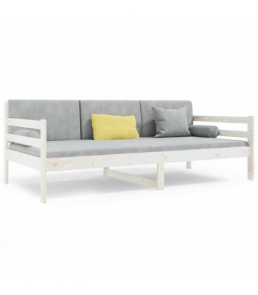 vidaXL Day Bed without Mattress White 80x200cm Solid Wood Pine — Size: 80 x 200 cm