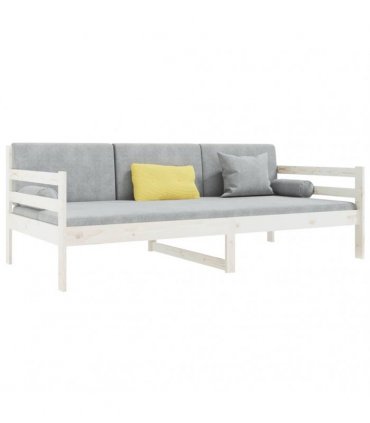 vidaXL Day Bed without Mattress White 80x200cm Solid Wood Pine — Size: 80 x 200 cm