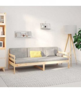 vidaXL Day Bed without Mattress 90x190cm Solid Wood Pine — Colour: natural, Size: 90 x 190 cm