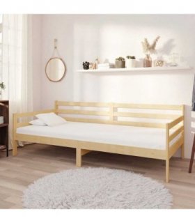 vidaXL Day Bed without Mattress Solid Wood Pine 90x200cm — Colour: natural, Size: 90 x 200 cm