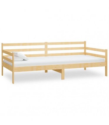 vidaXL Day Bed without Mattress Solid Wood Pine 90x200cm — Colour: natural, Size: 90 x 200 cm