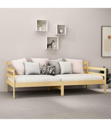 vidaXL Day Bed without Mattress Solid Wood Pine 90x200cm — Colour: natural, Size: 90 x 200 cm