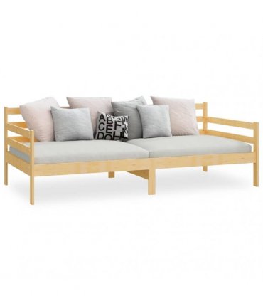 vidaXL Day Bed without Mattress Solid Wood Pine 90x200cm — Colour: natural, Size: 90 x 200 cm