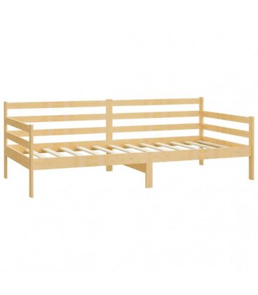 vidaXL Day Bed without Mattress Solid Wood Pine 90x200cm — Colour: natural, Size: 90 x 200 cm