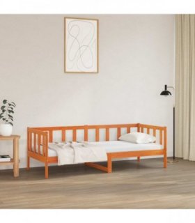 vidaXL Bed Frame with Headboard Wax Brown 80 x 200 cm Solid Pine Wood