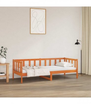 vidaXL Bed Frame with Headboard Wax Brown 80 x 200 cm Solid Pine Wood