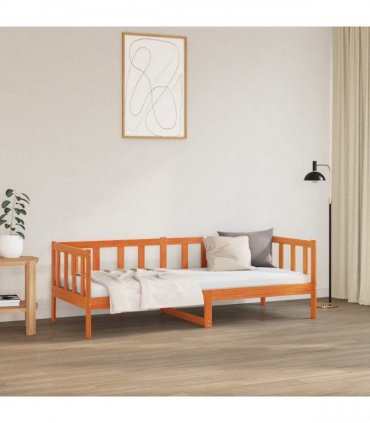 vidaXL Bed Frame with Headboard Wax Brown 80 x 200 cm Solid Pine Wood
