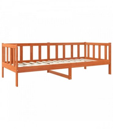 vidaXL Bed Frame with Headboard Wax Brown 80 x 200 cm Solid Pine Wood