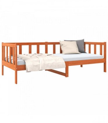 vidaXL Bed Frame with Headboard Wax Brown 80 x 200 cm Solid Pine Wood
