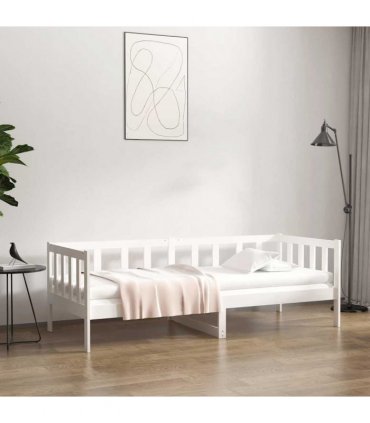 vidaXL Day Bed without Mattress White 80x200cm Solid Wood Pine — Size: 80 x 200 cm — V0672026914