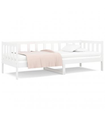 vidaXL Day Bed without Mattress White 80x200cm Solid Wood Pine — Size: 80 x 200 cm — V0672026914