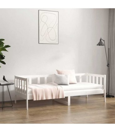 vidaXL Day Bed without Mattress White 80x200cm Solid Wood Pine — Size: 80 x 200 cm — V0672026914