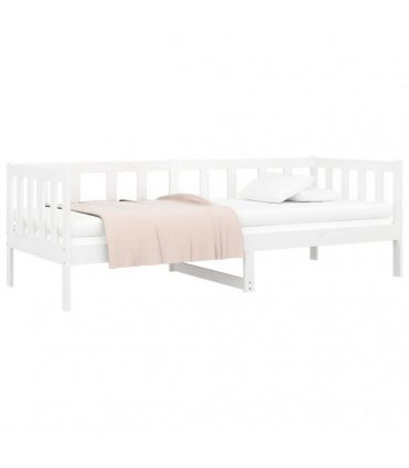 vidaXL Day Bed without Mattress White 80x200cm Solid Wood Pine — Size: 80 x 200 cm — V0672026914