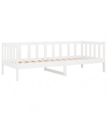 vidaXL Day Bed without Mattress White 80x200cm Solid Wood Pine — Size: 80 x 200 cm — V0672026914