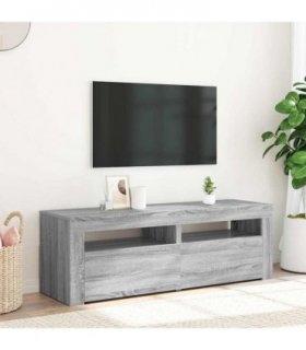 vidaXL TV Cabinet with LED Lights Grey Sonoma 120x35x40 cm