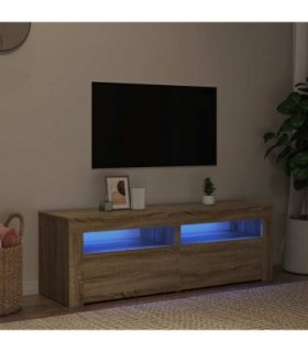 vidaXL TV Cabinet with LED Lights Sonoma Oak 120x35x40 cm