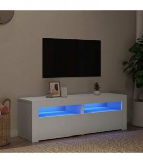 vidaXL TV Cabinet with LED Lights White 120x35x40 cm
