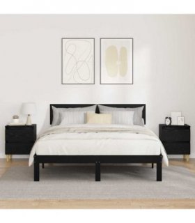 vidaXL Bed Cabinets 2 pcs Black Oak 40 x 35 x 50 cm Engineered Wood