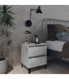 vidaXL Bed Cabinets 2 pcs Concrete Grey 40x35x50 cm Engineered Wood