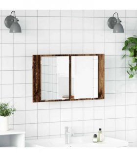 vidaXL Bathroom Mirror Cabinet with Shelf Old Wood 80 x 12 x 45 cm