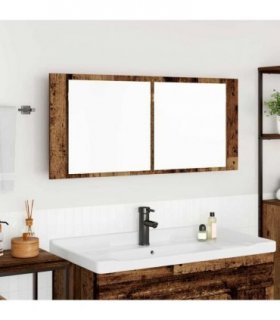 vidaXL LED Mirror Cabinet Old Wood 100 x 12 x 45 cm Engineered Wood