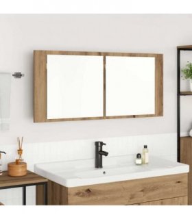 vidaXL LED Mirror Cabinet Artisan Oak 100 x 12 x 45 cm Engineered Wood
