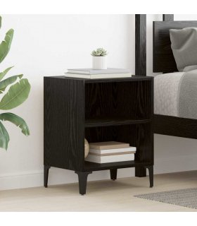 vidaXL Bedside Cabinet Black Oak 40 x 30 x 50 cm Engineered Wood