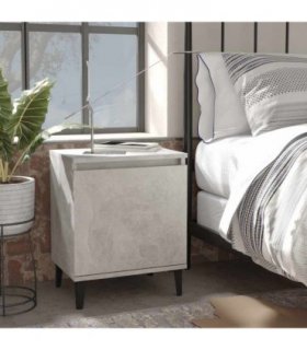 vidaXL Bed Cabinet with Metal Legs Concrete Grey 40x30x50 cm — V0672027429