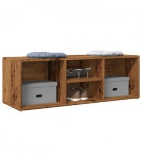 vidaXL Shoe Storage Bench Old Wood 105x35x35 cm Engineered Wood