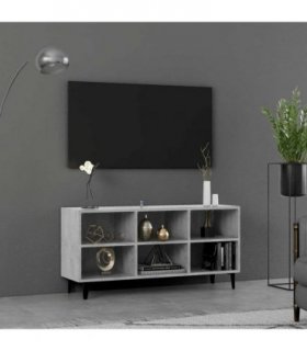 vidaXL TV Cabinet with Metal Legs Concrete Grey 103.5x30x50 cm