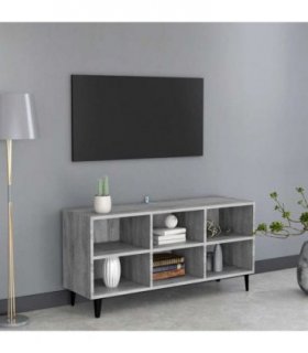 vidaXL TV Cabinet with Metal Legs Grey Sonoma 103.5x30x50 cm