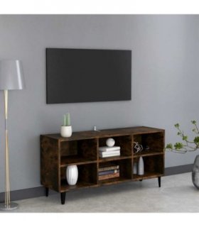 vidaXL TV Cabinet with Metal Legs Smoked Oak 103.5x30x50 cm