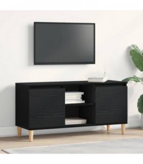 vidaXL TV Cabinet Black Oak 102 x 35 x 50 cm Engineered Wood