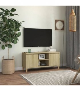 vidaXL TV Cabinet with Solid Wood Legs Sonoma Oak 103.5x35x50 cm