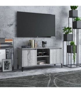 vidaXL TV Cabinet with Metal Legs Grey Sonoma 103.5x35x50 cm