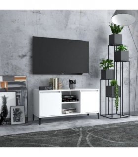 vidaXL TV Cabinet with Metal Legs White 103.5x35x50 cm