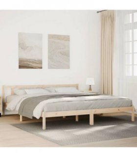 vidaXL Extra Long Bed Frame without Mattress 200x210 cm Solid Wood Pine — Colour: Natural, Size: 200 x 210 cm