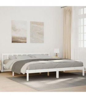 vidaXL Bed Frame | White | Solid pine wood | Extra Long | Durable | Bed Frame — Size: 200 x 210 cm