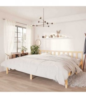 vidaXL Bed Frame without Mattress Solid Wood Super King Size — Colour: Natural, Size: 180 x 200 cm
