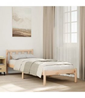 vidaXL Bed Frame | Pine | Solid Pine Wood | Extra Long | Bed Frame | Rectangular — Colour: Natural, Size: 90 x 220 cm