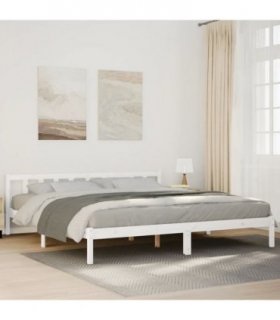 vidaXL Extra Long Bed Frame without Mattress White 180x220 cm Solid Wood Pine — Size: 180 x 220 cm